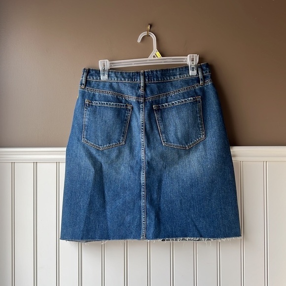LOFT Denim Cotton Distressed Front Cut Out Skirt Size 6 - Picture 8 of 15